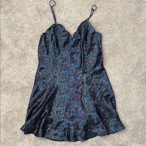 Frederick’s of Hollywood | Paisley Satin Slip Dress | Size Large | Multicolor